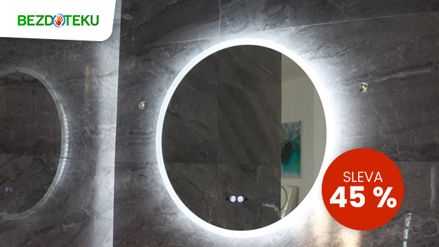 Sleva 45 % na nemlžící koupelnové zrcadlo kulaté s LED osvětlením