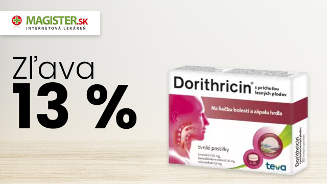 Zľava 13 % na Dorithricin s príchuťou lesných plodov