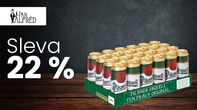 Sleva 22 % na Pilsner Urquell 24x0,5l plech