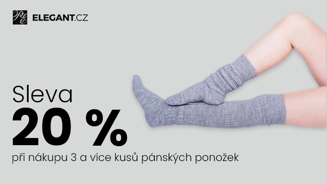 Při nákupu 3 a více kusů pánských ponožek získáváte automaticky slevu 20 %